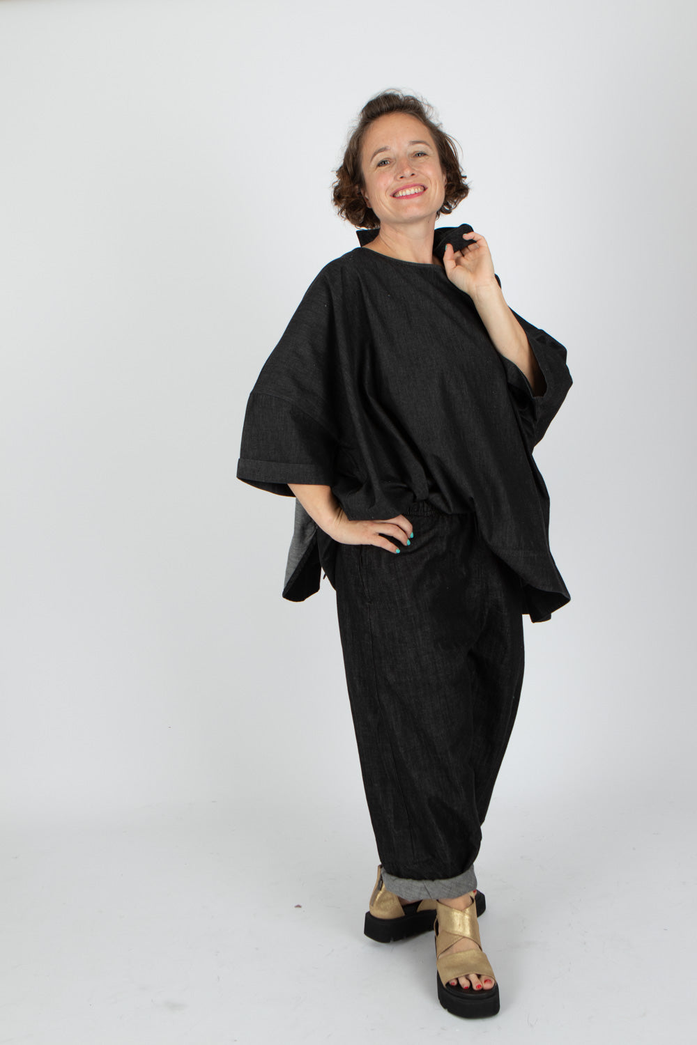 Estudio Viva Rosa Denim Top