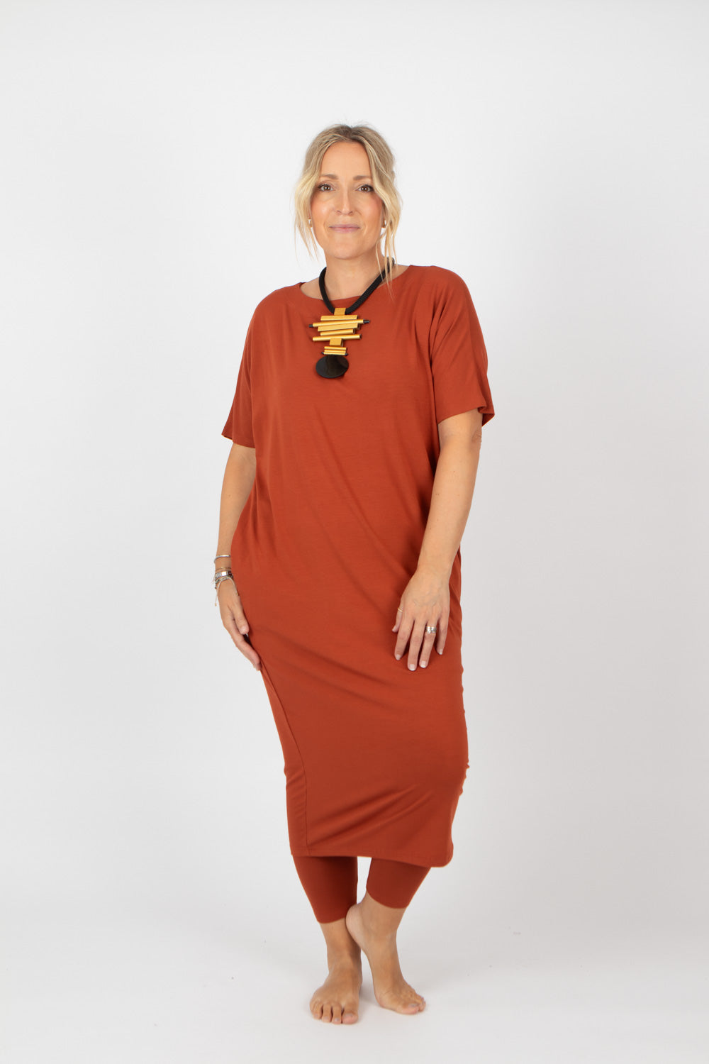 By Basics Dress With Boat Neck