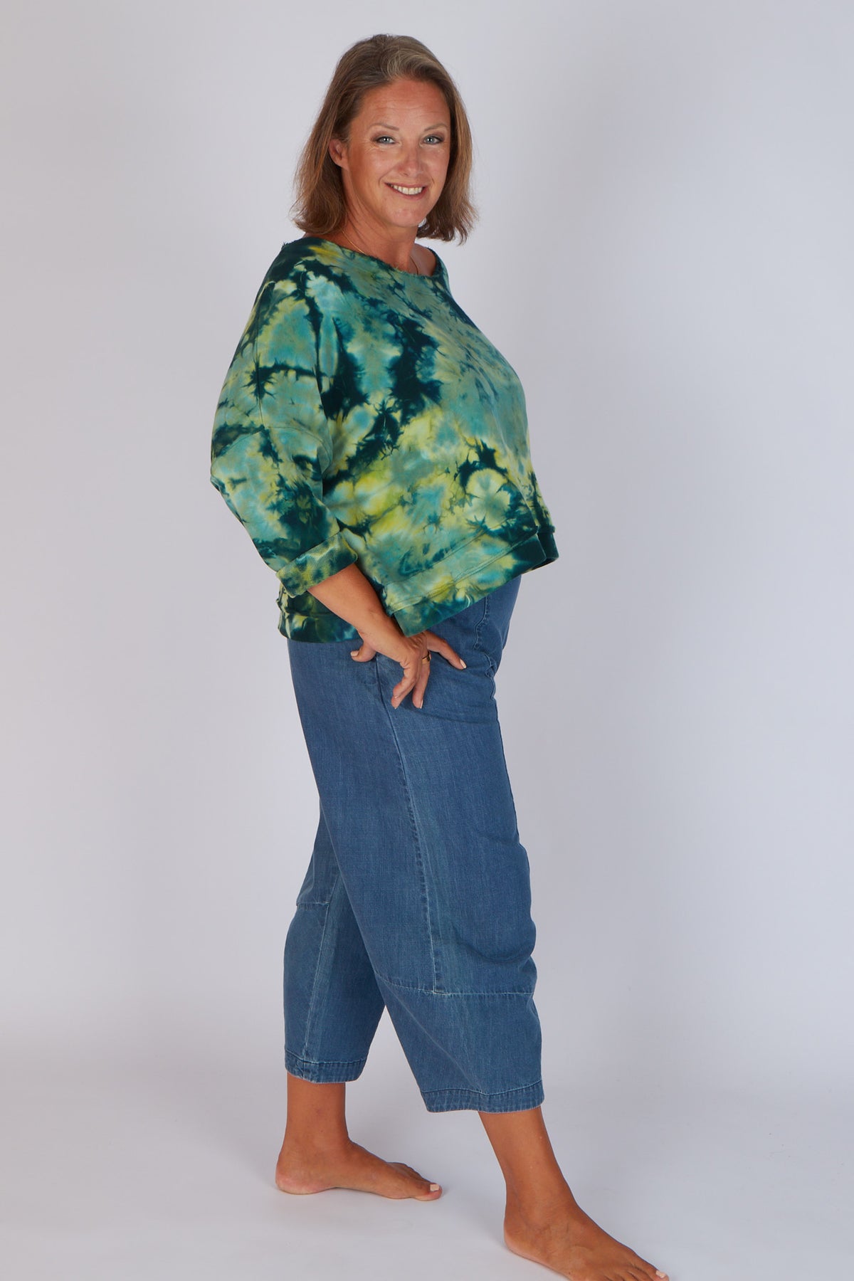 Estudio Viva Sofia Tie Dye Sweatshirt (Green Tie Dye)