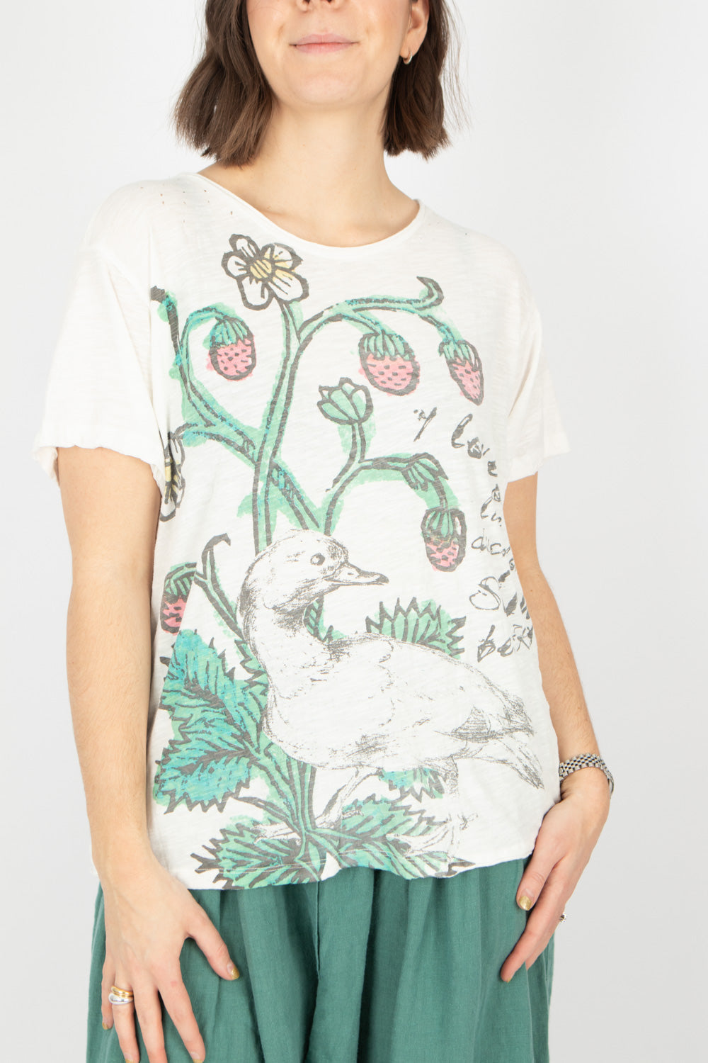 Magnolia Pearl Ducks Love Strawberries T