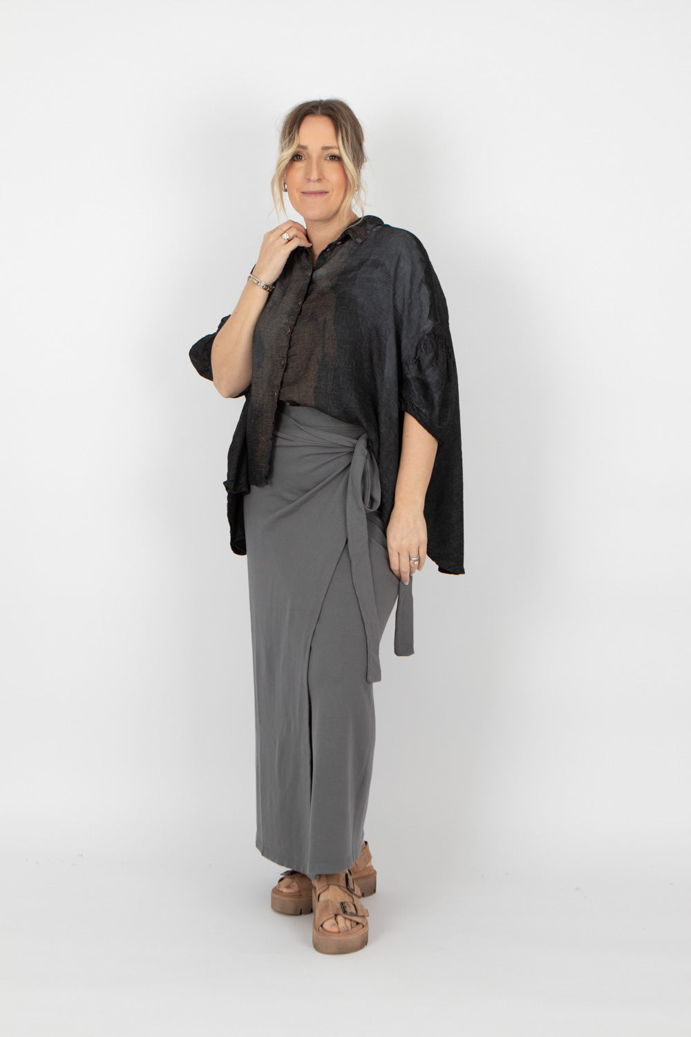 Sort Aarhus Wrap Skirt