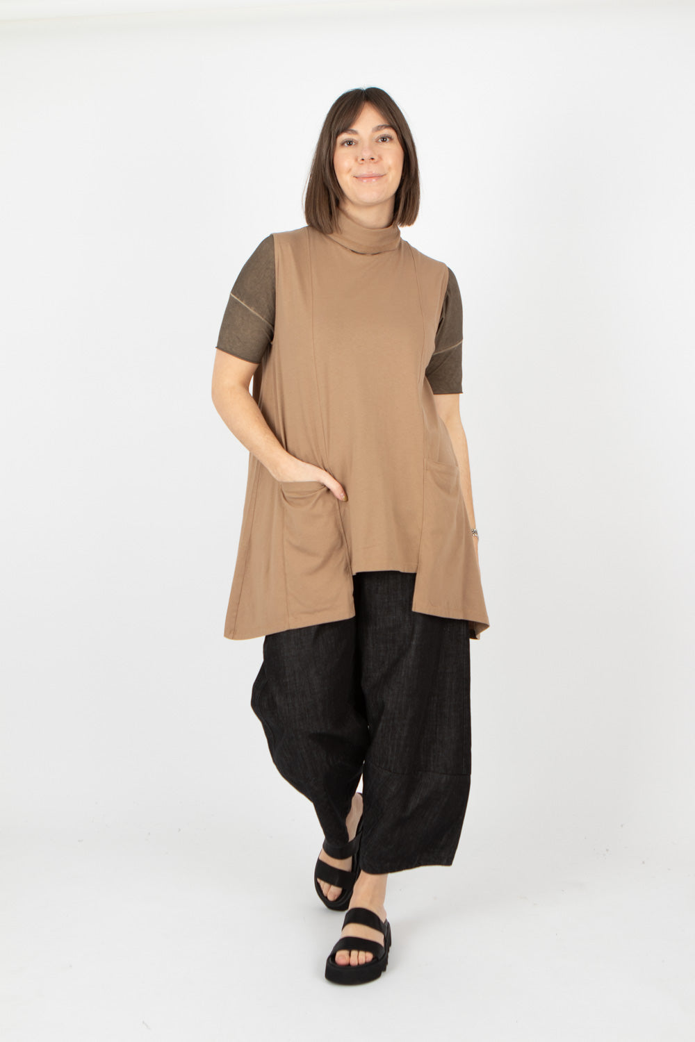 Sort Aarhus Sleeveless Top with Pockets