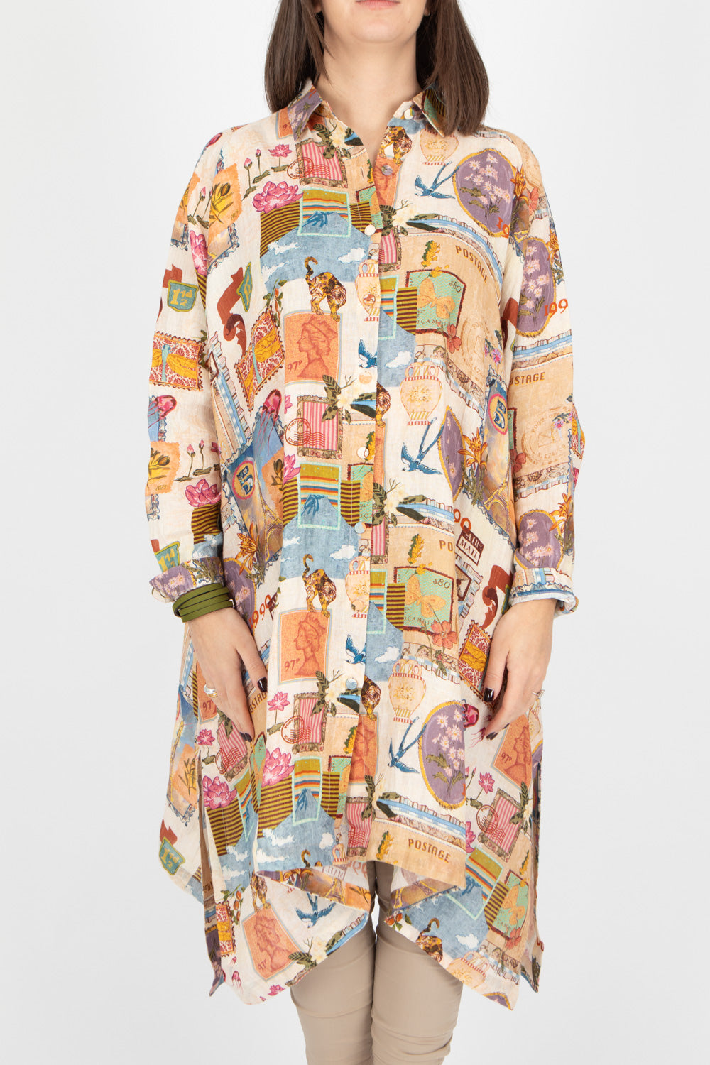 Yavi Salome Linen Shirt Dress