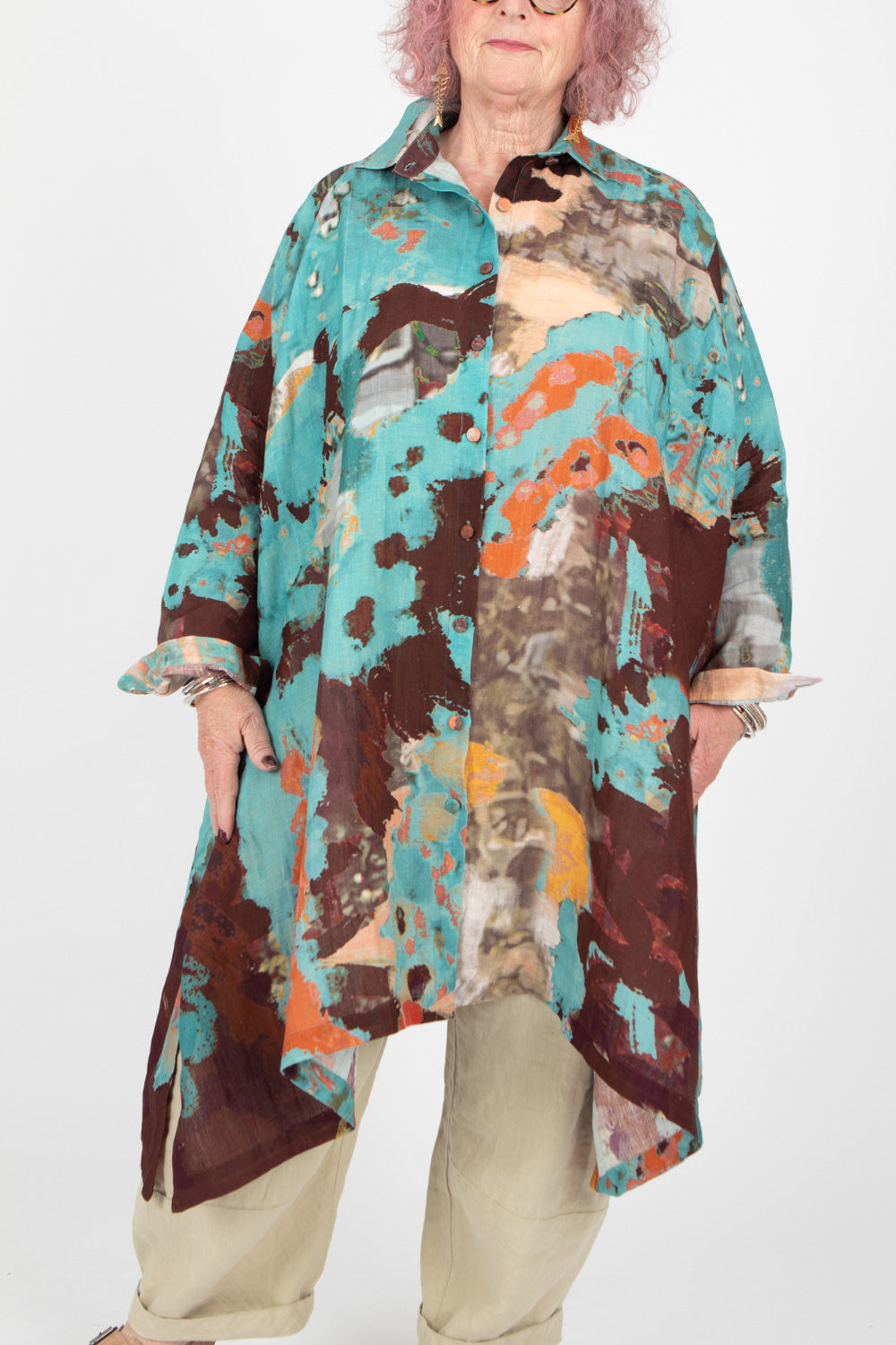 Yavi Salome Linen Shirt Dress