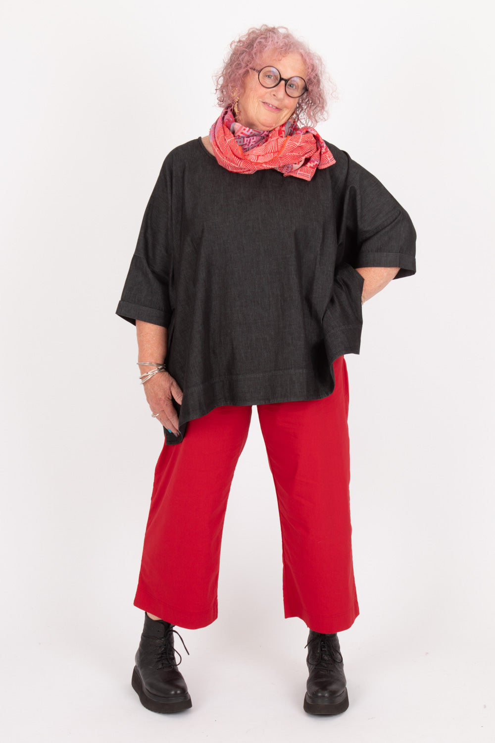 Estudio Viva Rosa Denim Top