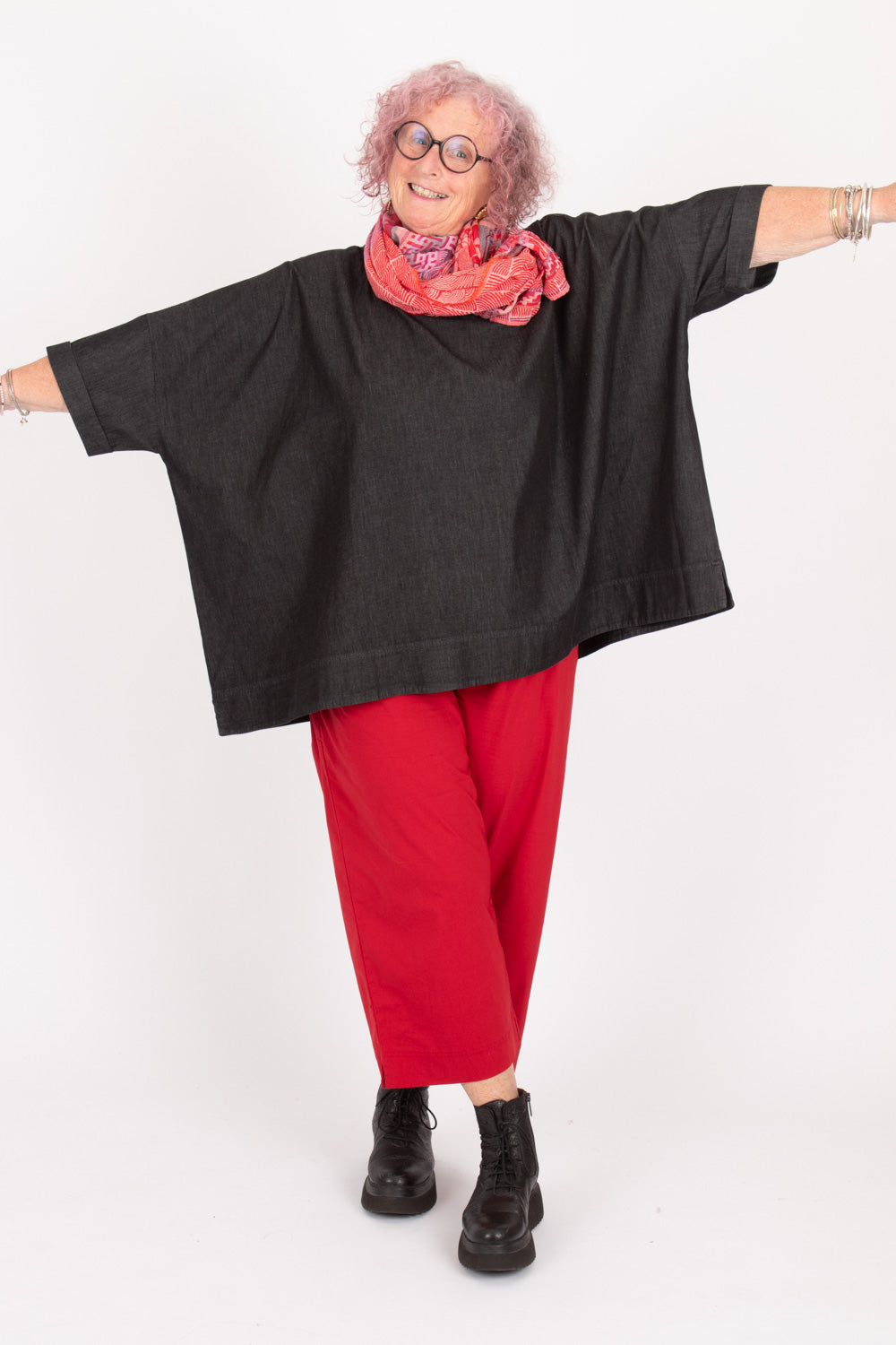 Estudio Viva Rosa Denim Top