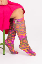 Magnolia Pearl Neon Leopard OTK Socks