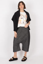 Sort Aarhus Denim Look Trousers