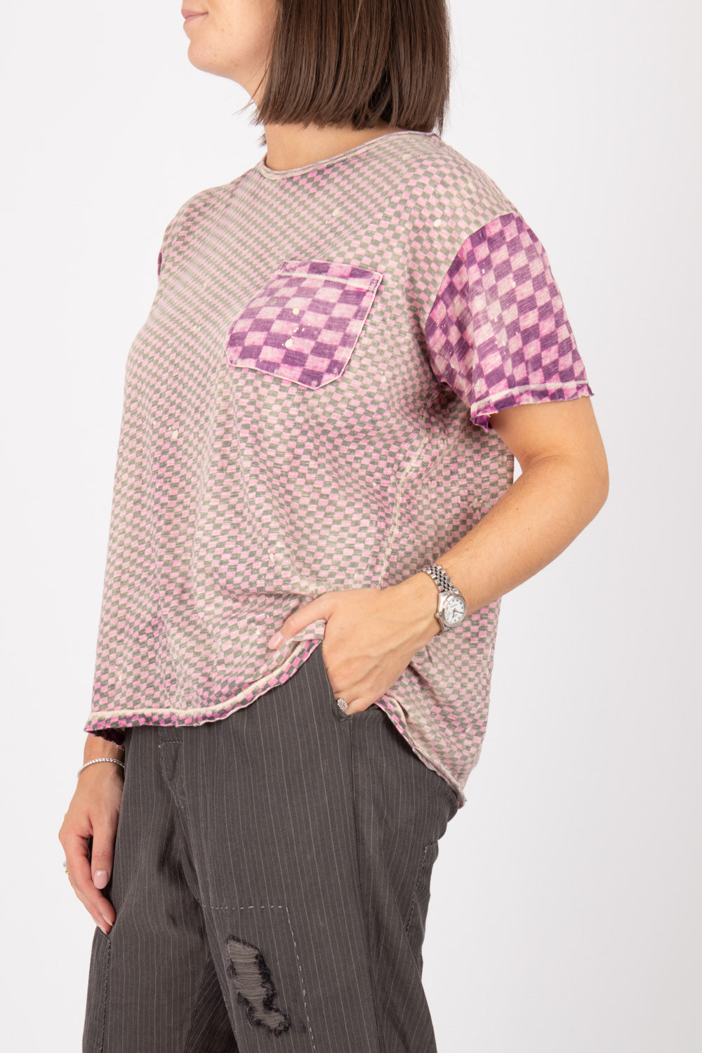Magnolia Pearl Piecewise Pocket Boyfriend Tee