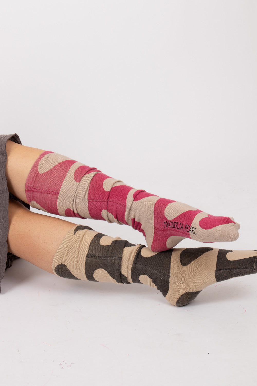 Magnolia Pearl Block Heart Over-The-Knee Socks