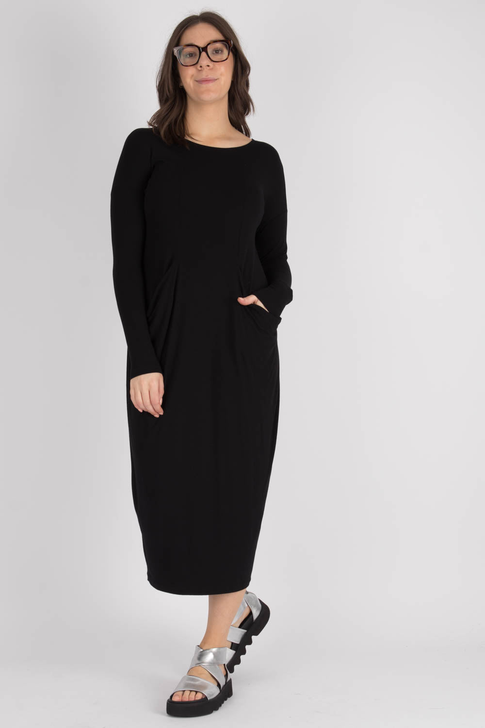 By Basics Dress With Drape Pockets