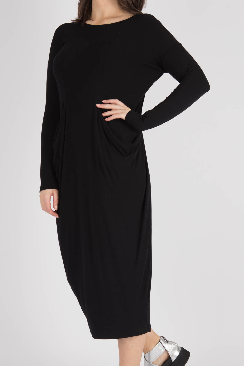 By Basics Dress With Drape Pockets