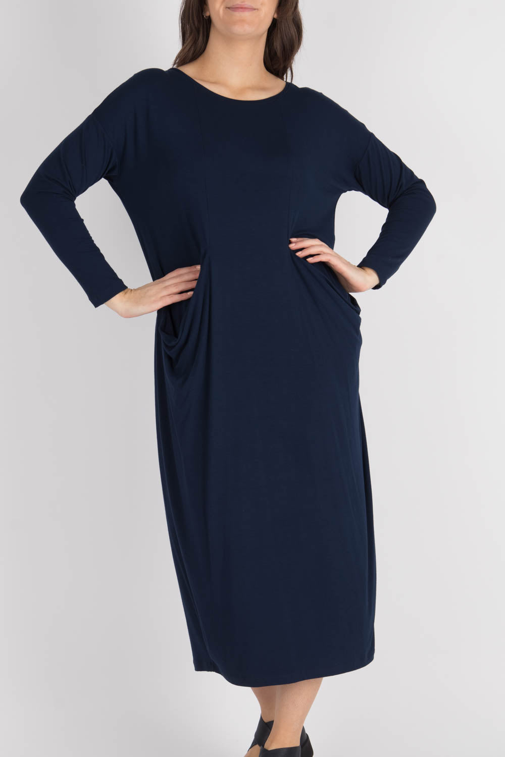 By Basics Dress With Drape Pockets