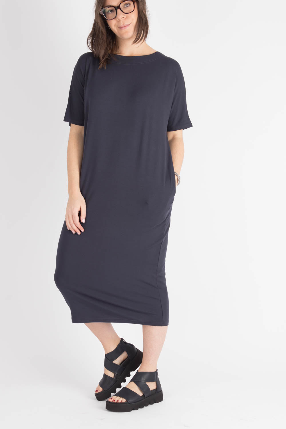 By Basics Dress With Boat Neck