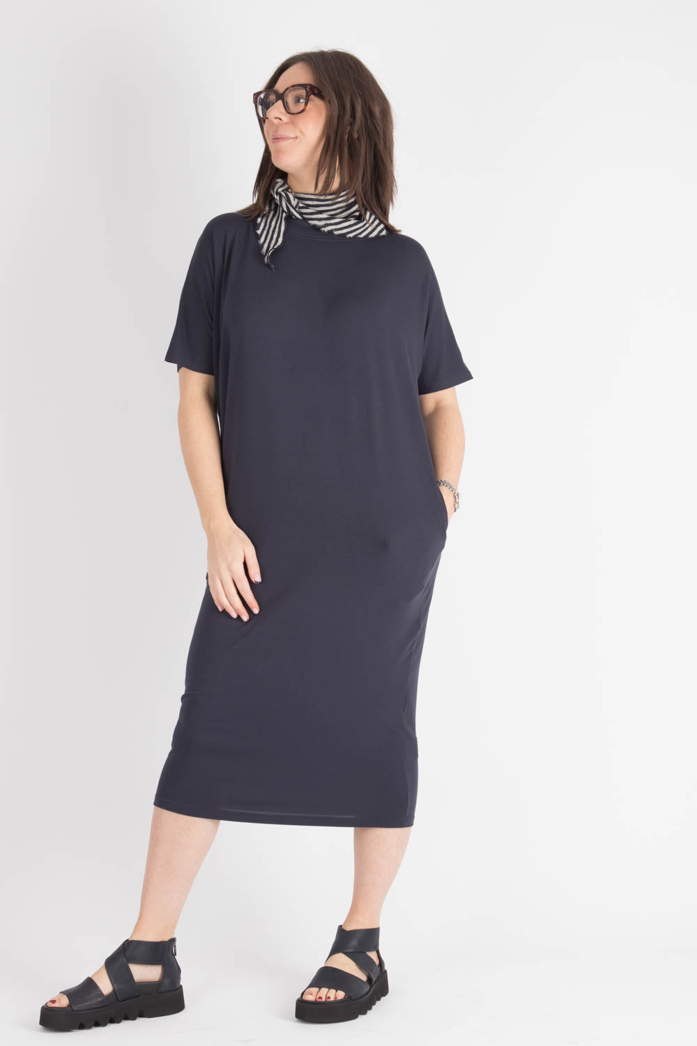 By Basics Dress With Boat Neck