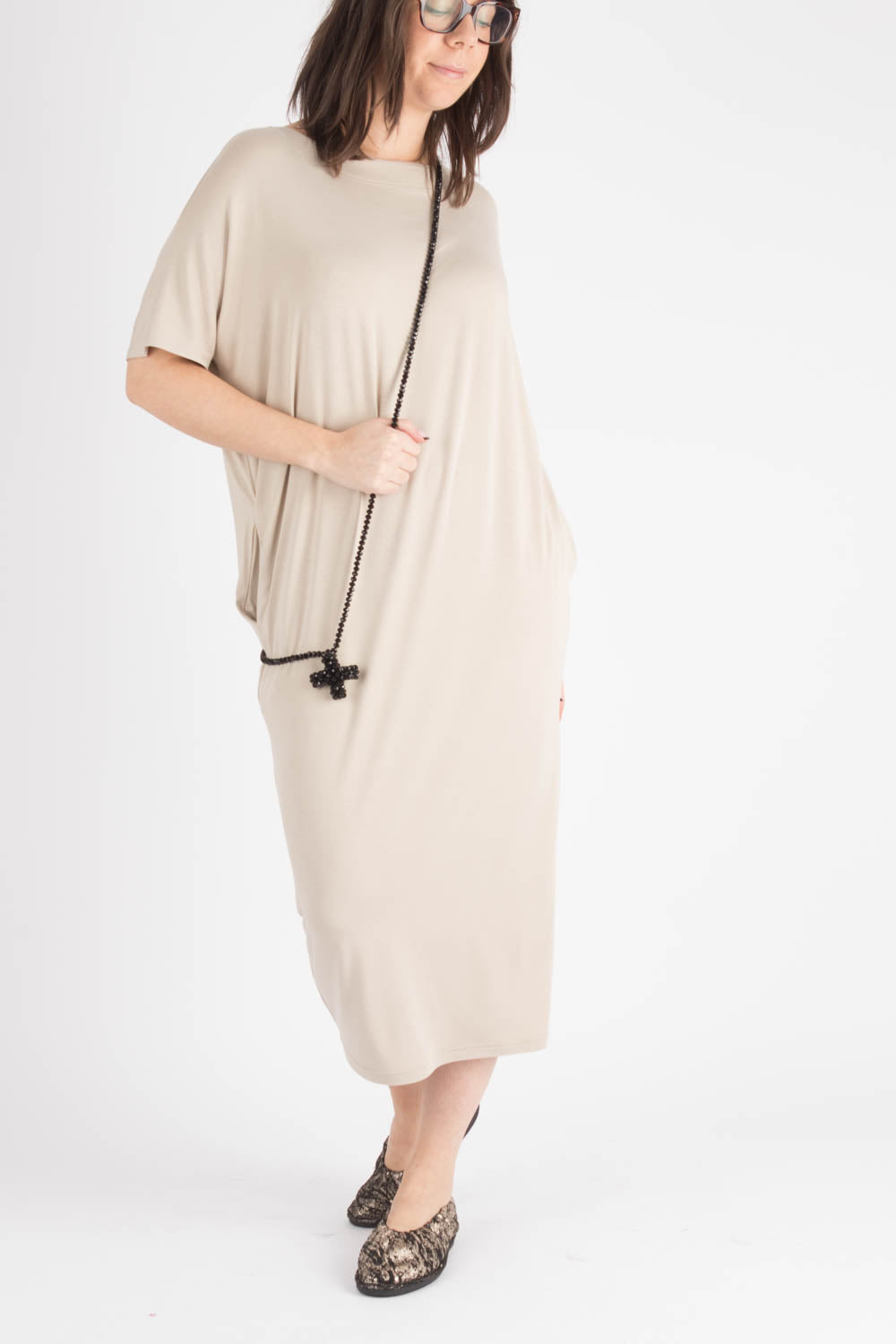 By Basics Dress With Boat Neck