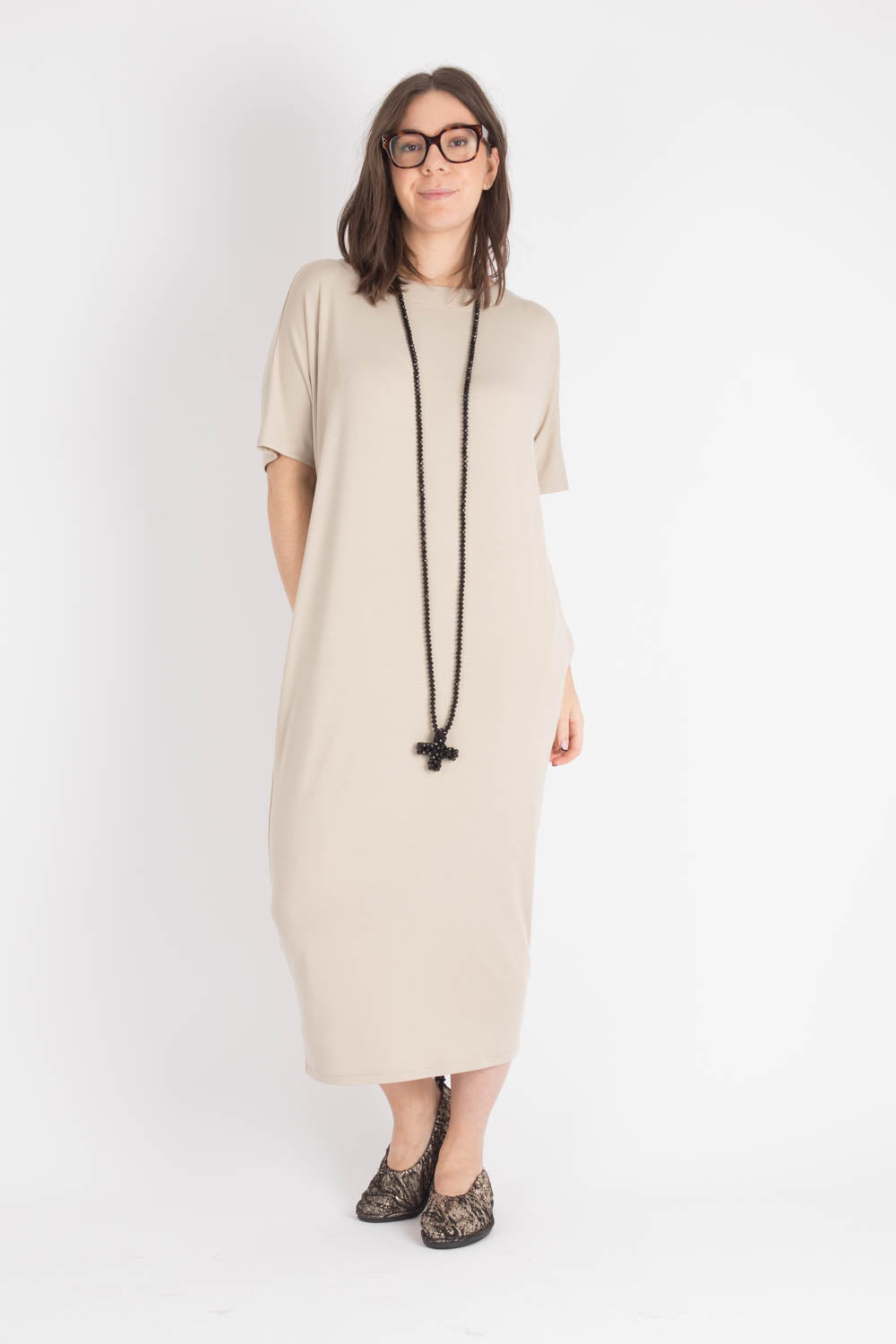 By Basics Dress With Boat Neck