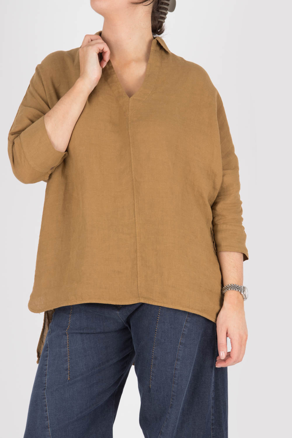 By Basics Wide Linen Blouse