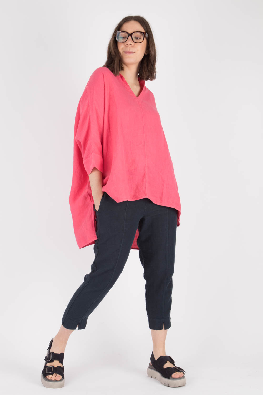 By Basics Wide Linen Blouse