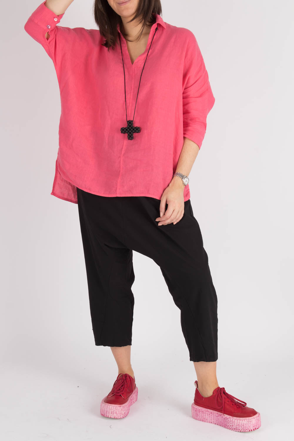 By Basics Wide Linen Blouse