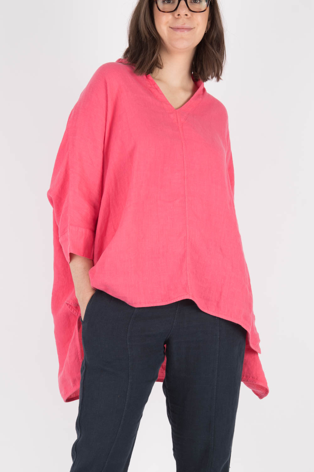 By Basics Wide Linen Blouse