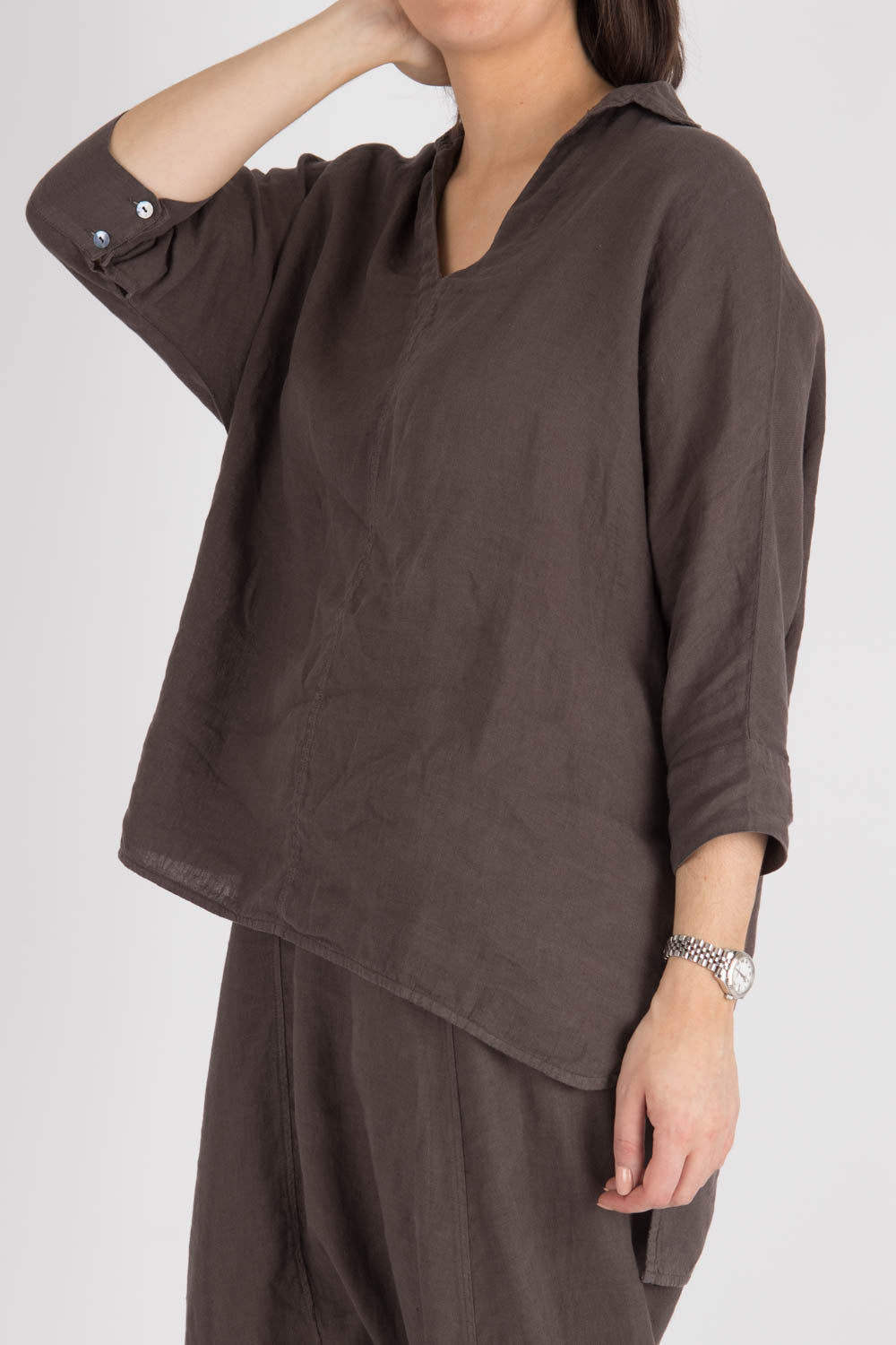 By Basics Wide Linen Blouse