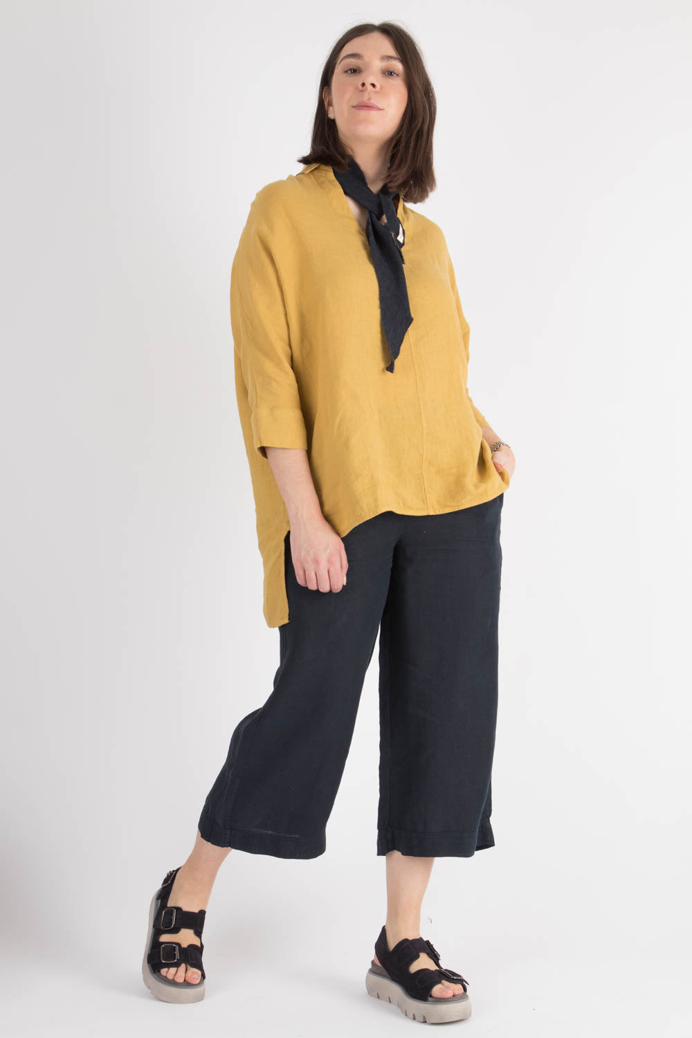 By Basics Wide Linen Blouse