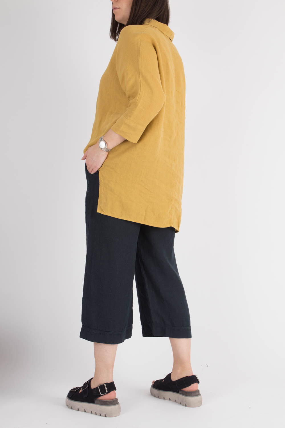 By Basics Wide Linen Blouse