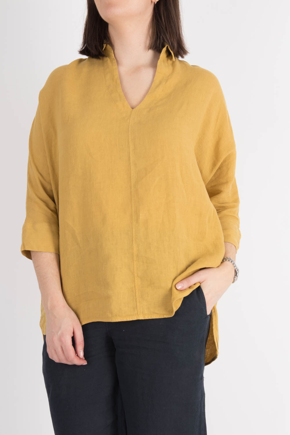 By Basics Wide Linen Blouse