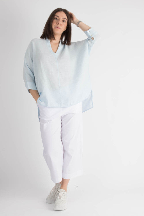 By Basics Wide Linen Blouse