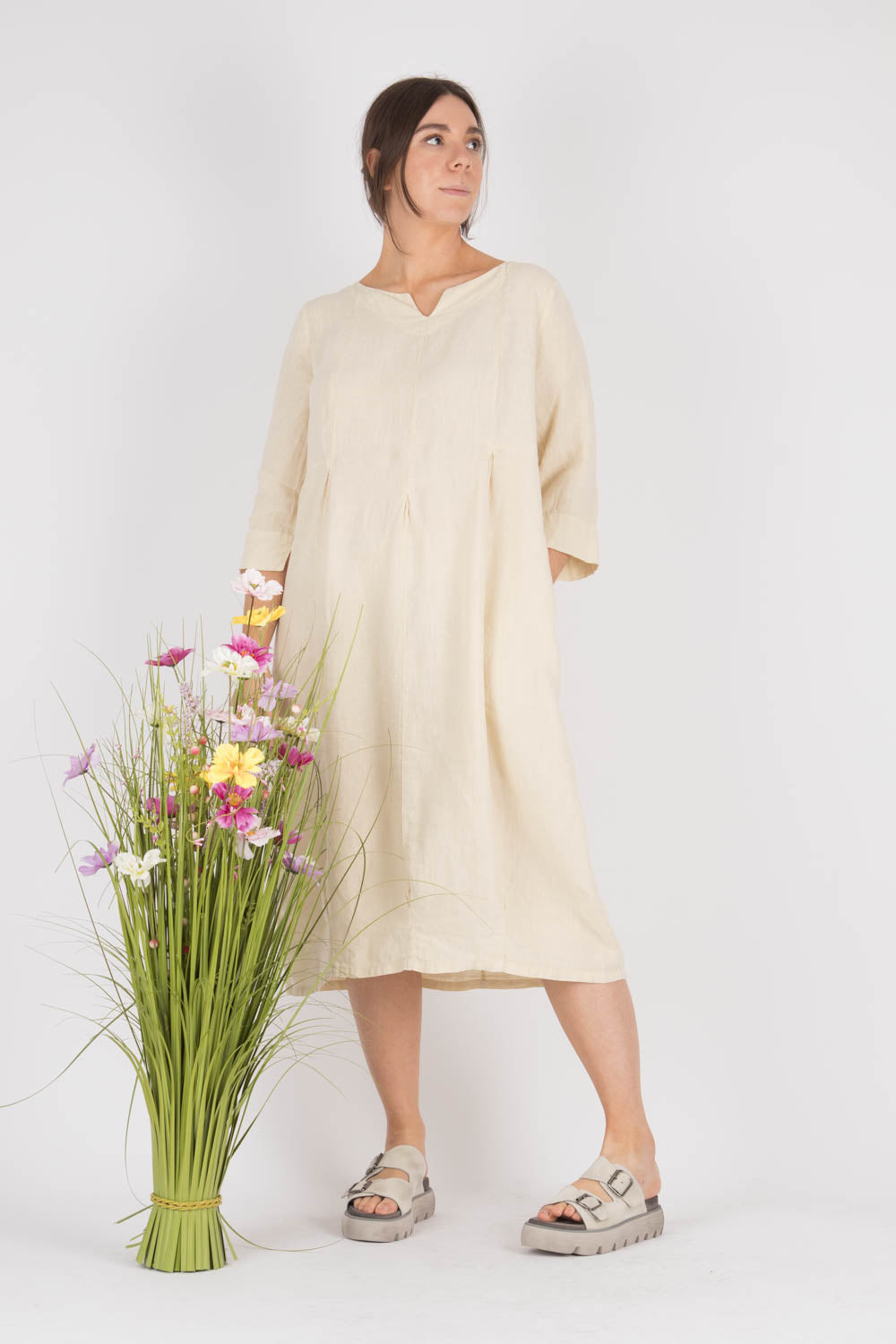 By Basics Linen Long Dress