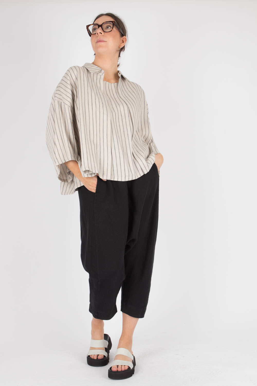 By Basics Linen Harem Pants