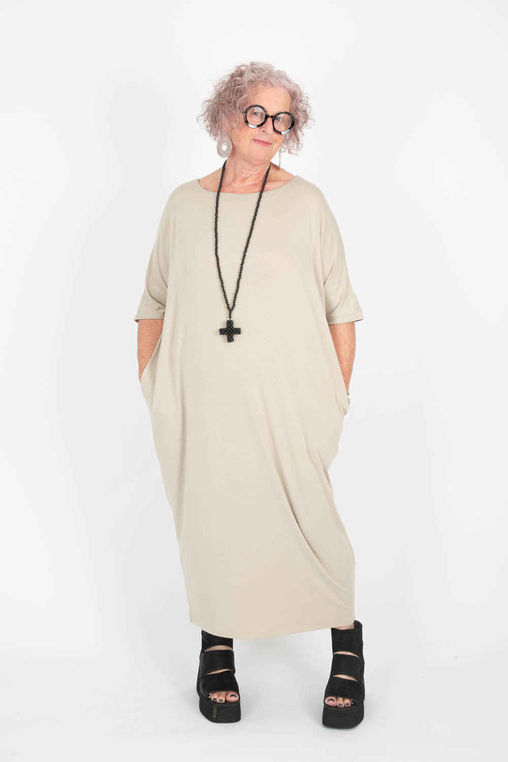 By Basics Dress With Boat Neck