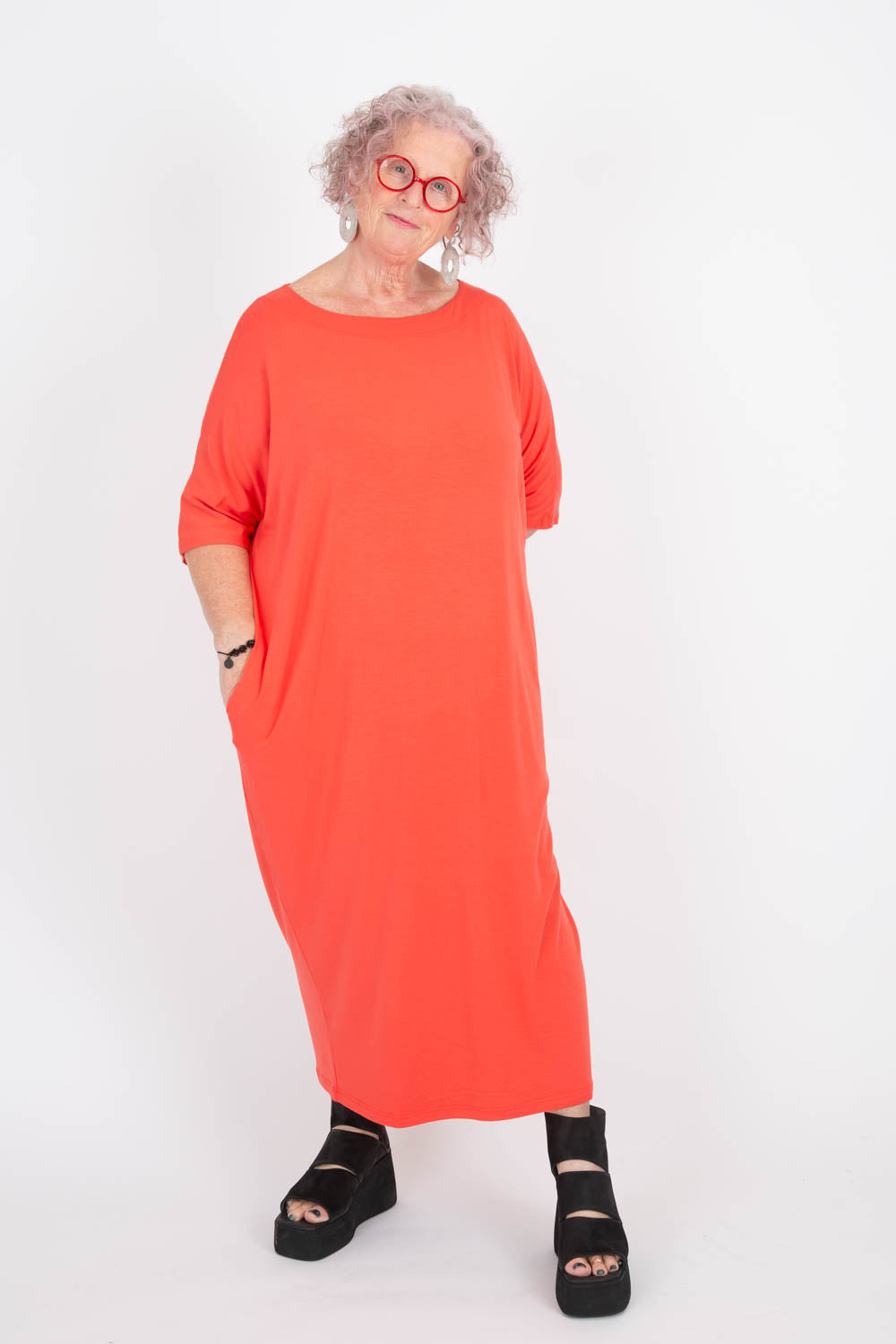 By Basics Dress With Boat Neck