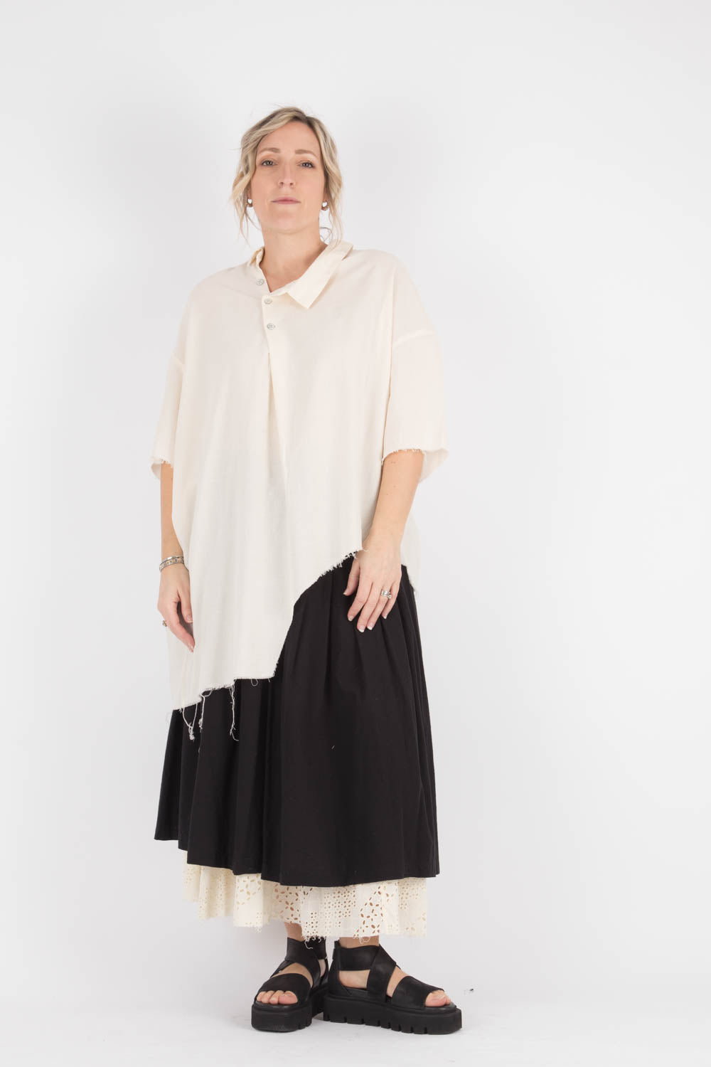 Wendy Kei Midi Skirt with Sangallo Hem