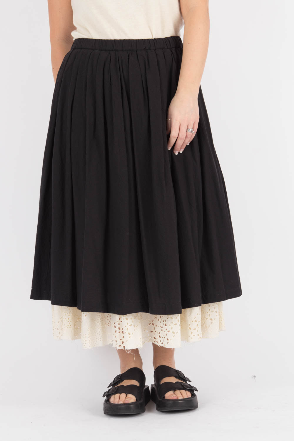 Wendy Kei Midi Skirt with Sangallo Hem