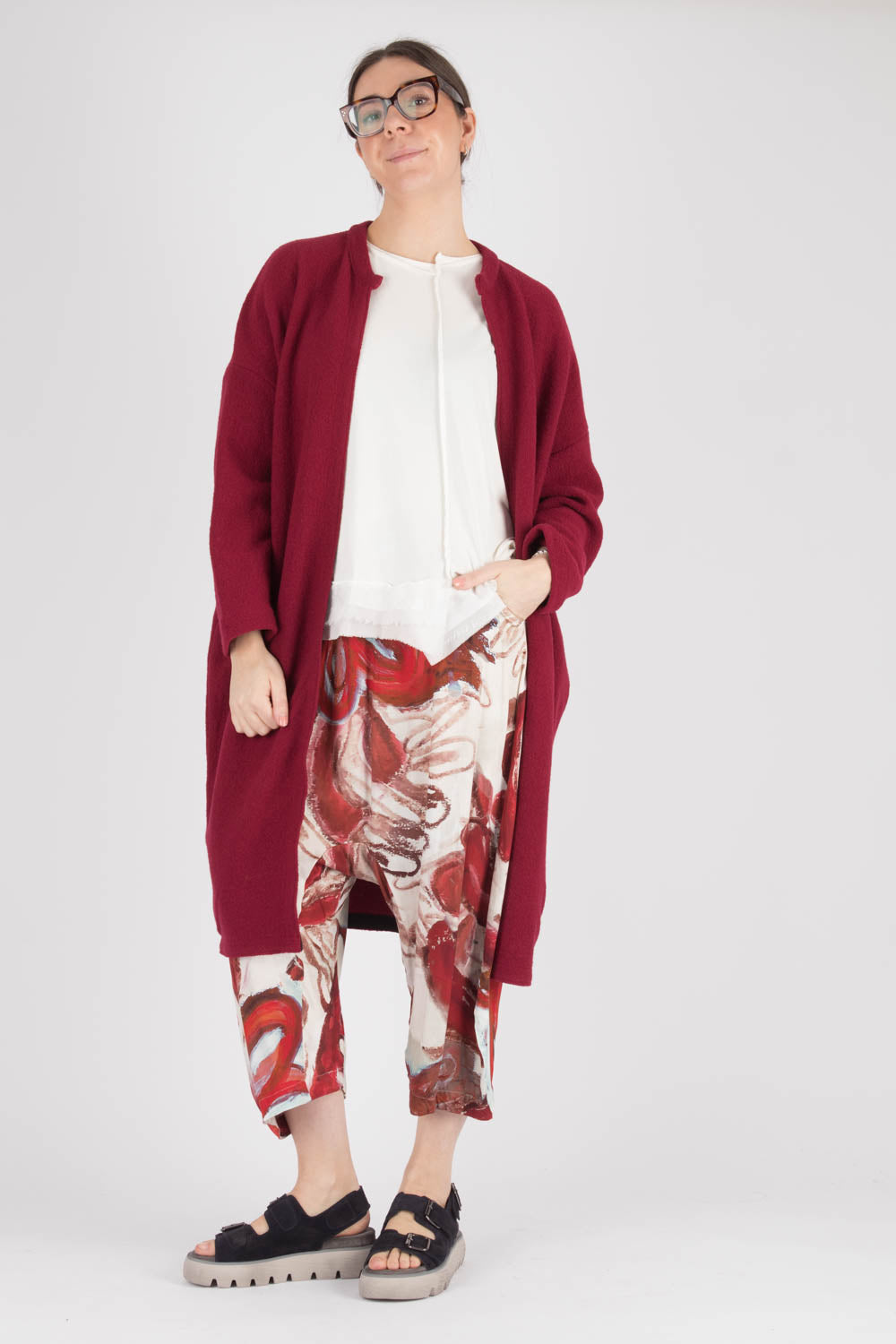 Wendy Kei Boiled Wool Long Cardigan