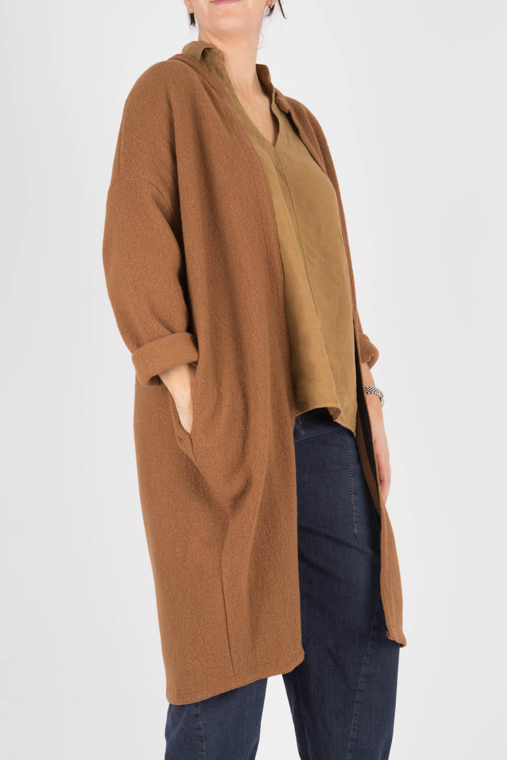 Wendy Kei Boiled Wool Long Cardigan