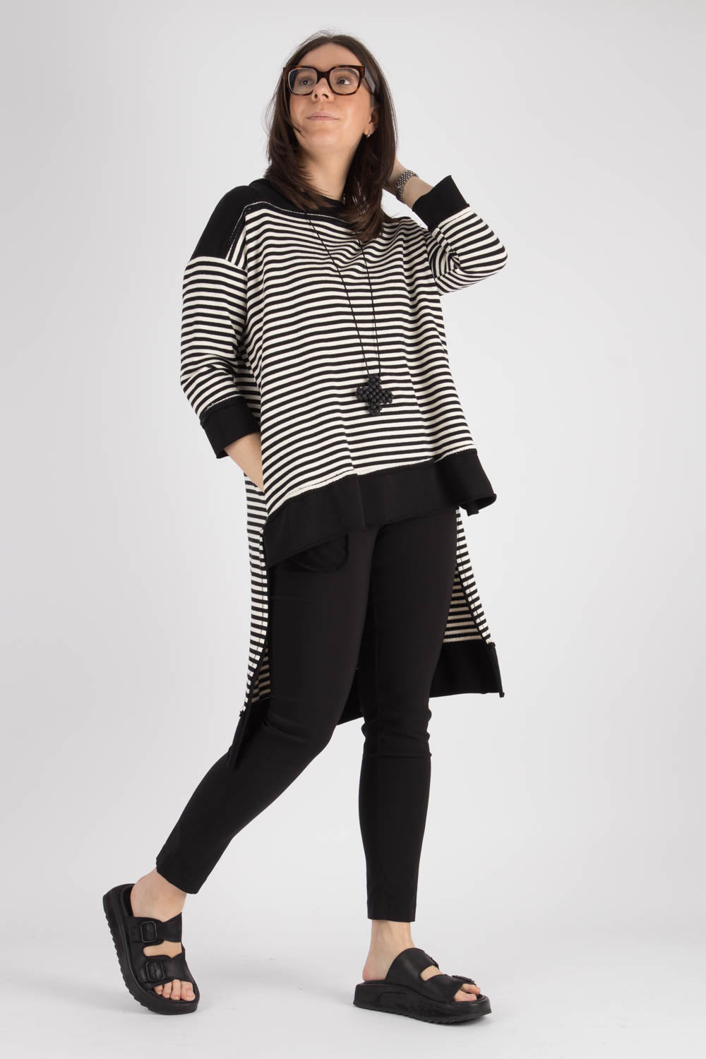 WENDYKEI Long Striped Sweatshirt