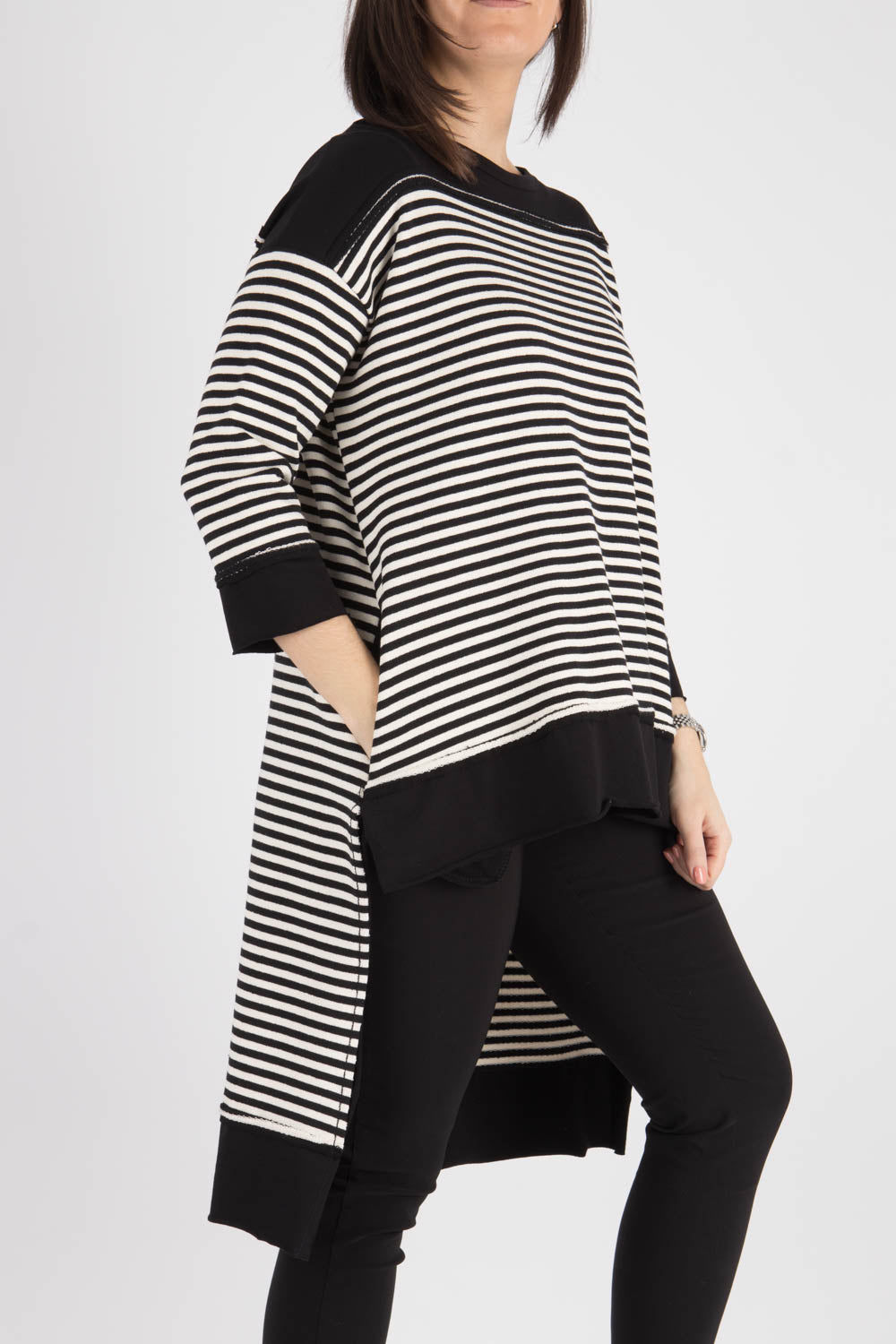 WENDYKEI Long Striped Sweatshirt