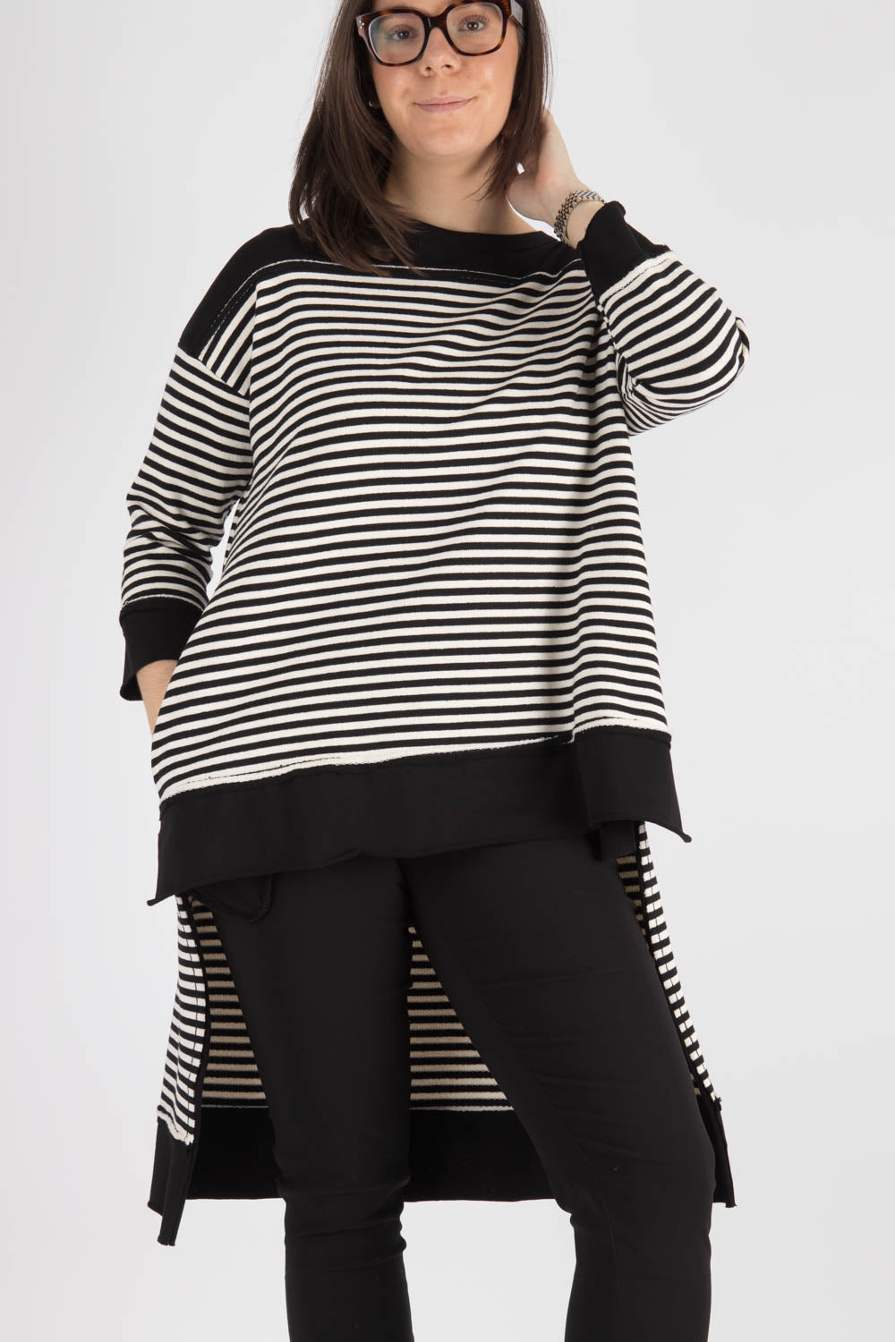 WENDYKEI Long Striped Sweatshirt