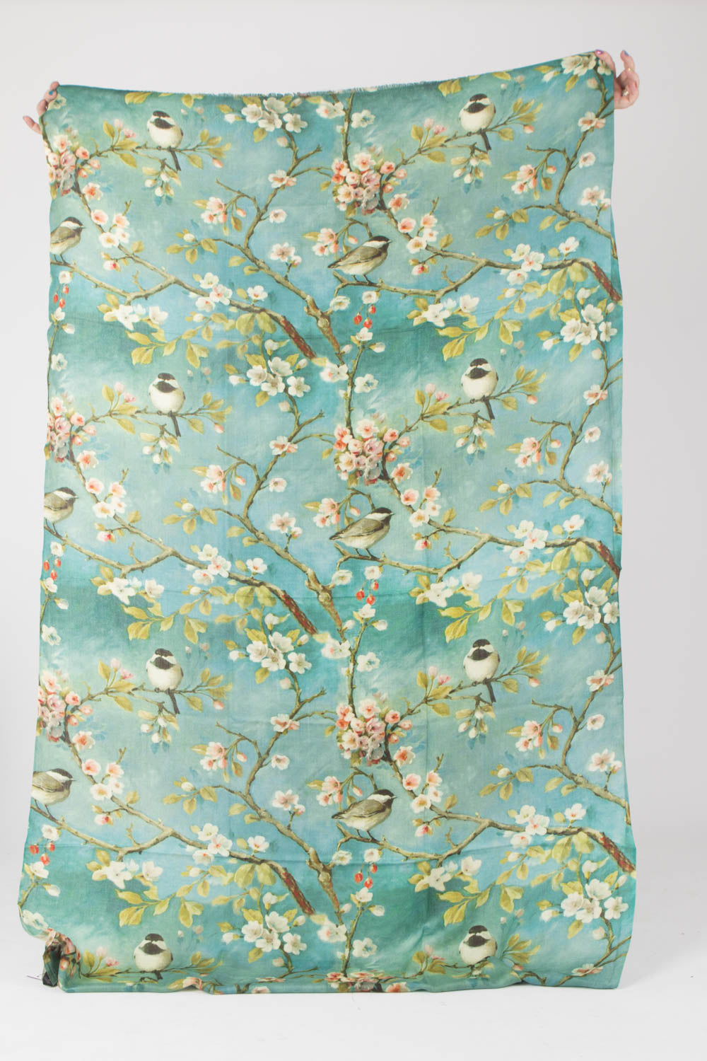 Otracosa Blossom on Light Blue Scarf