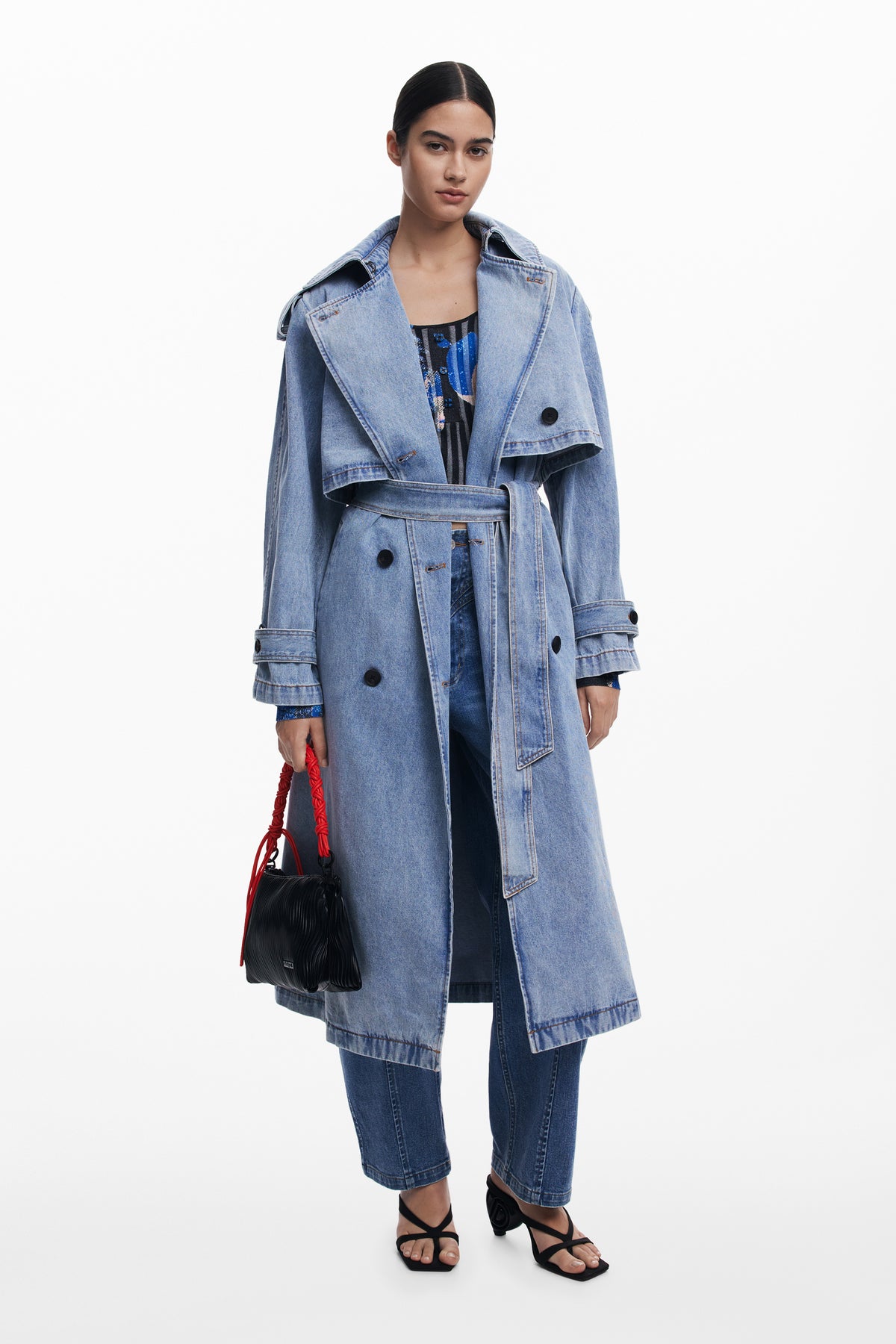 Desigual Vio Denim Trench Coat