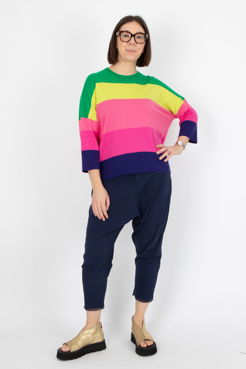 Estheme Stripe Crew Pullover