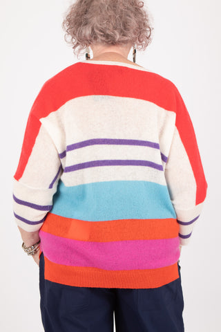 Estheme V Neck Stripe Pullover