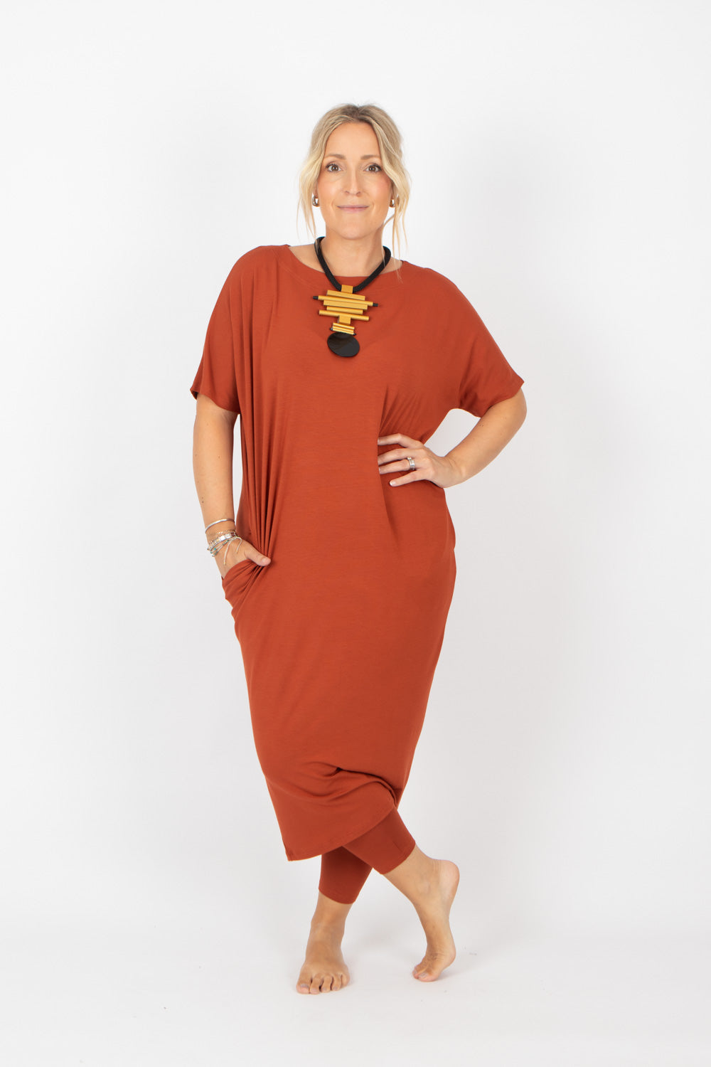 By Basics Dress With Boat Neck
