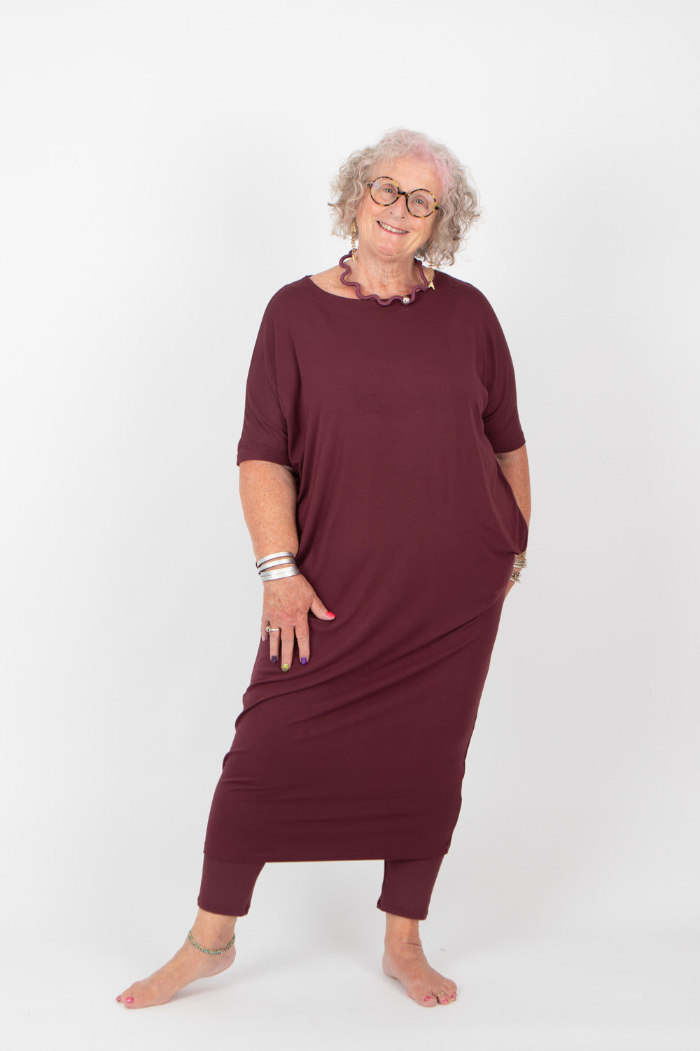 By Basics Dress With Boat Neck