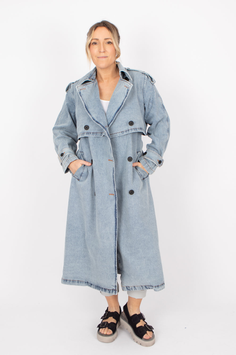 Desigual Vio Denim Trench Coat