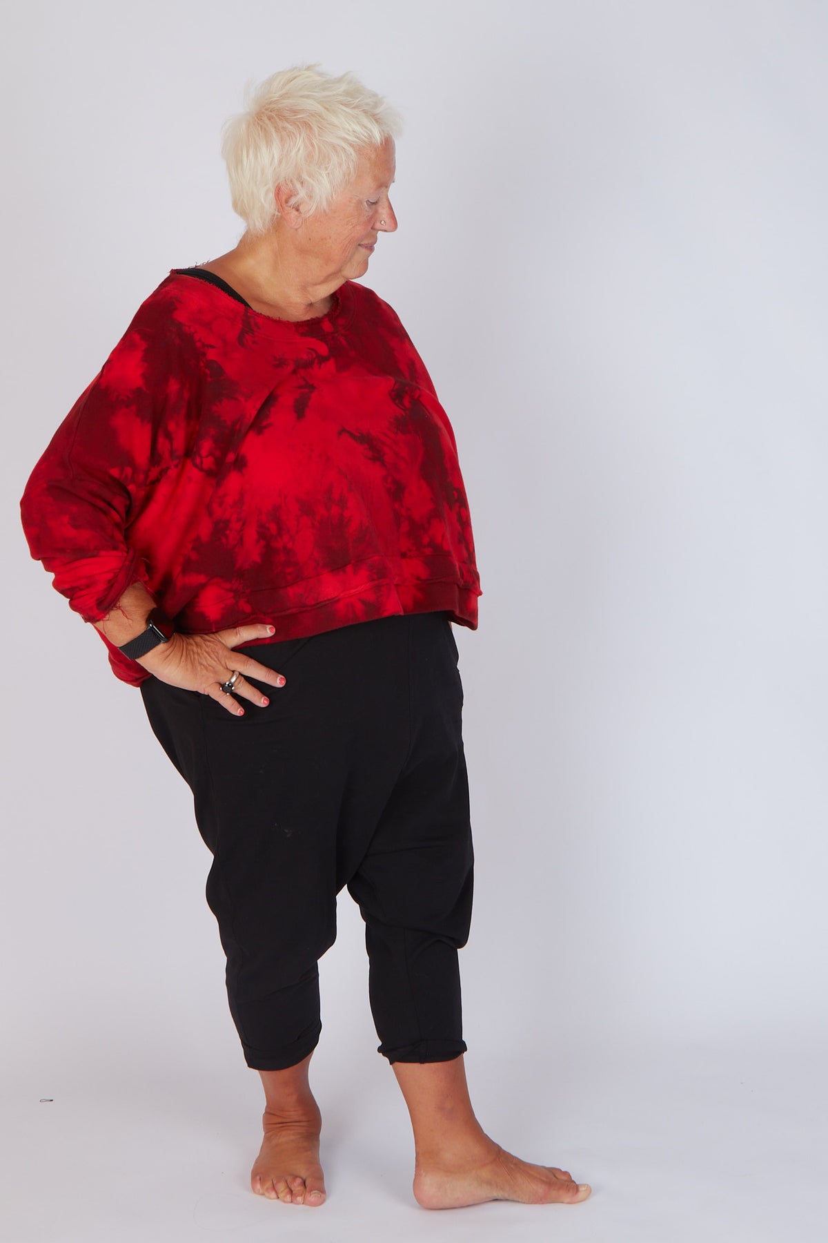 Estudio Viva Sofia Tie Dye Sweatshirt (Red Tie Dye)