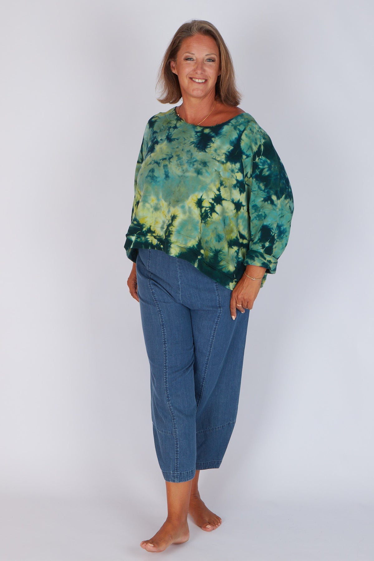 Estudio Viva Sofia Tie Dye Sweatshirt (Green Tie Dye)